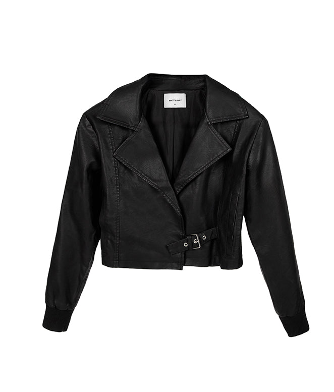 variant:: noir -- SESSA Veste moto végétalien noir