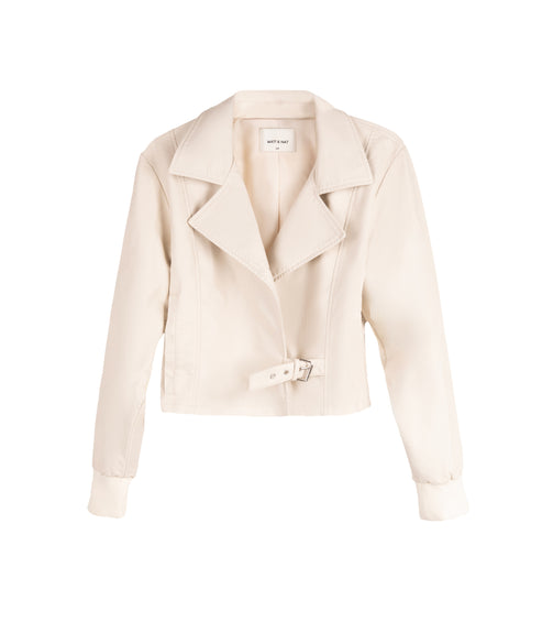 variant:: creme -- SESSA Veste moto végétalien creme