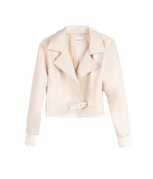 variant:: creme -- SESSA Veste moto végétalien creme