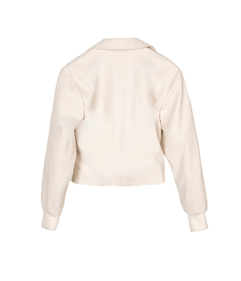 variant:: creme -- SESSA Veste moto végétalien creme