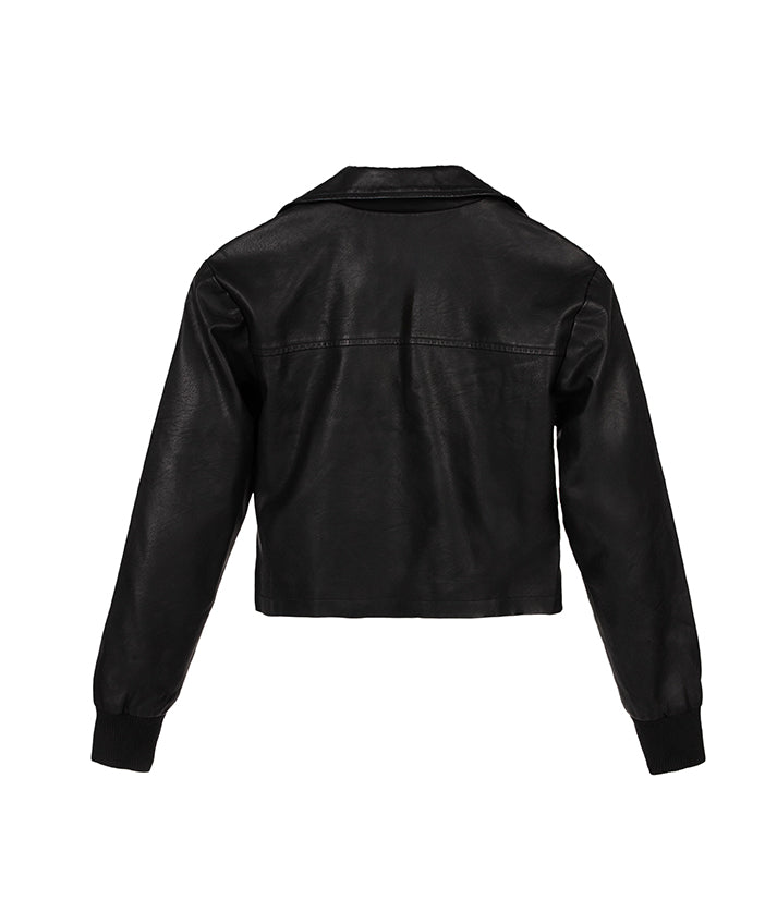 variant:: noir -- SESSA Veste moto végétalien noir